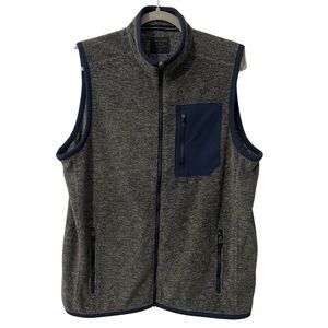 Abercrombie & Fitch Men’s Fleece Vest Unisex Style sz M Charcoal Navy Dark Blue